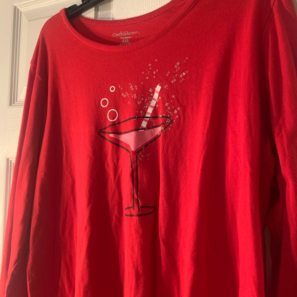 Croft & Barrow Pajama top. Martini, bubbles, stars - Picture 6 of 7